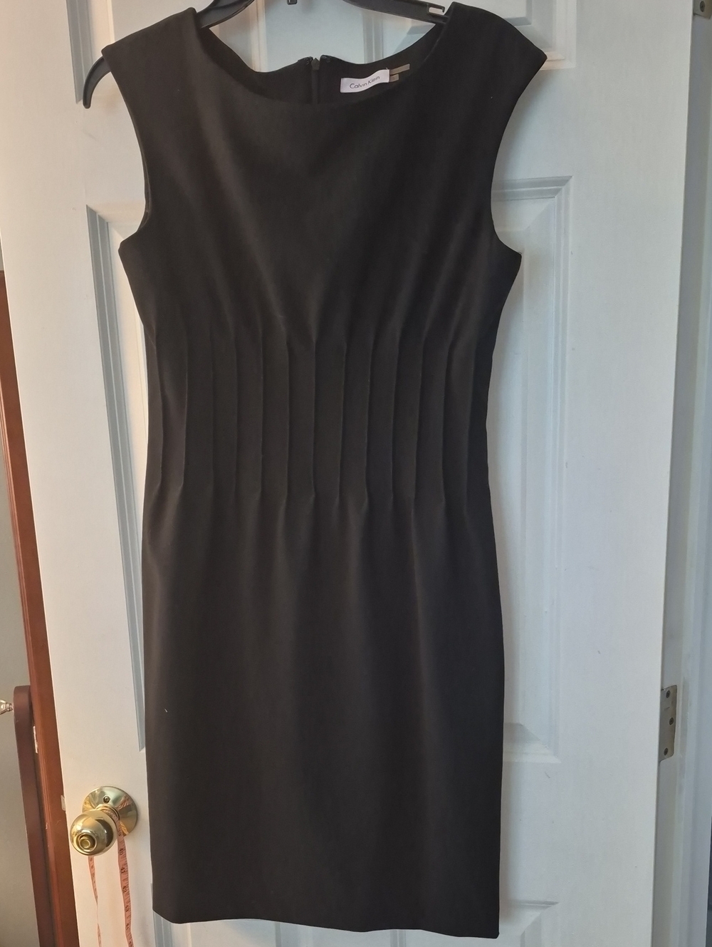 Calvin Klein Black Pleated Waist Dress